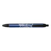 Stylo Noir Vierge Marie, dentelle blanche, bleu marine (Dos)