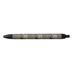 Stylo Noir Vierge vintage et enfant avec cadre argenté