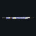 Stylo Noir Vincent Van Gogh Starry Nuit Vintage Art<br><div class="desc">Vincent van Gogh Starry Night Art Peinture Starry Night est un tableau de l'artiste post-impressionniste néerlandais Vincent van Gogh. Le ciel bleu de la nuit est rempli de nuages tourbillonnants, d'étoiles et d'une lune brillante croissant. La Nuit étoilée est la seule nocturne de la série de vues depuis la fenêtre...</div>