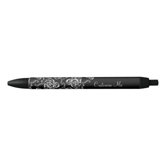 Stylo Noir Vintage (Blanc) (Monogramme) (Devant)