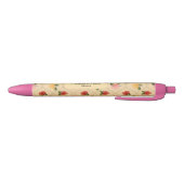 Stylo Noir Vintage floral watercolour diamond pen (Bas)