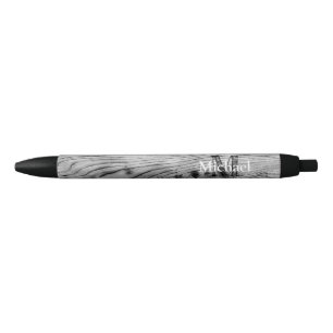 Stylo Noir Vintage rustique gris noir bois brûlé Monogramme