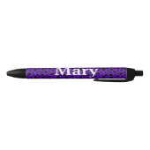 Stylo Noir Violet foncé avec cercles noirs (Bas)