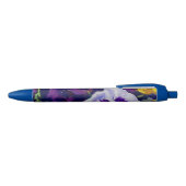 Stylo Noir Violet Rouge Bleu Jaune Orange Fleurs Pansy (Haut)