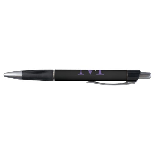Stylo Noir violet violet Monogramme Nom du script Style (Bas)