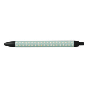 Stylo Noir Visages de bonshommes de neige Noël sarcelle paste
