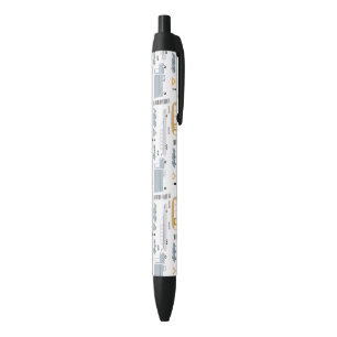 Stylo Noir Voitures mignonnes dans le Motif de la circulation