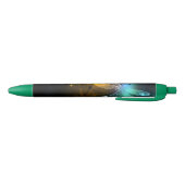 Stylo Noir Vol de libellule verte lumineuse (Bas)