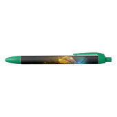 Stylo Noir Vol de libellule verte lumineuse (Haut)