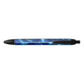 Stylo Noir Vos Initiales Monogramme Bleu Marbré (Dos)