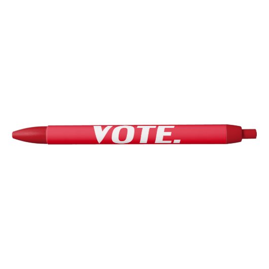 Stylo Noir Votez la typographie moderne rouge et blanche (Devant)