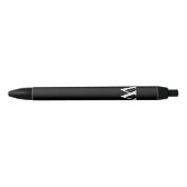 Stylo Noir Votre monogramme en noir et blanc (Devant)