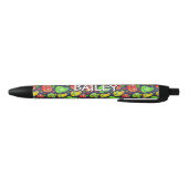 Stylo Noir Votre Nom, Jolie Pommes Rouges Vert Poires (Bas)