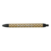 Stylo Noir Votre nom ou vos initiales sur Gold Abstrait (Devant)