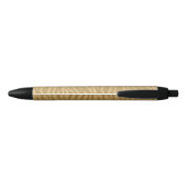 Stylo Noir Votre nom ou vos initiales sur Gold Zebra Stripes (Dos)