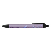 Stylo Noir Votre nom Periwinkle Butterflies Violet (Haut)