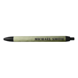 Stylo Noir Votre nom personnalisé sur un maillage géométrique