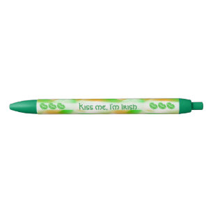 Stylo Noir Votre texte : "Kiss me I m Irish" Motif Abstrait