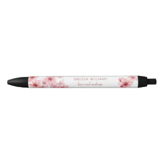Stylo Noir Watercolor Cherry Blossoms Pink Floral