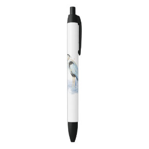 Stylo Noir Watercolor Great Blue Heron Bird Nature Wildlife