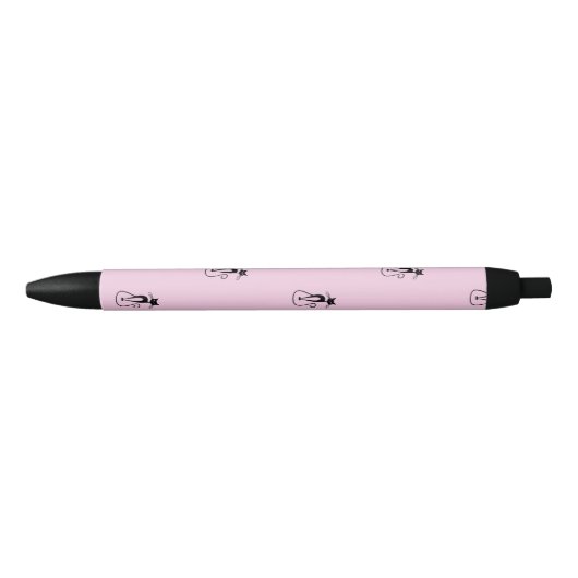 Stylo Noir Whimsical Skinny Chat noir rose (Devant)