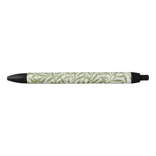 Stylo Noir William Morris Green Floral Botanical Pattern (Devant)