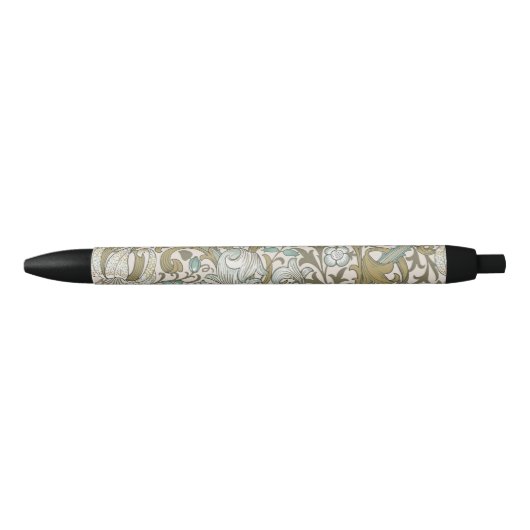 Stylo Noir William Morris Lys Bleu Or Classique (Devant)