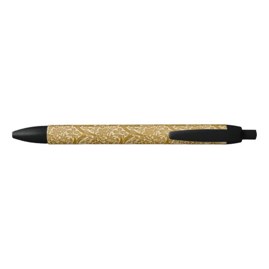 Stylo Noir William Morris Rose & chardon Floral Golden (Dos)