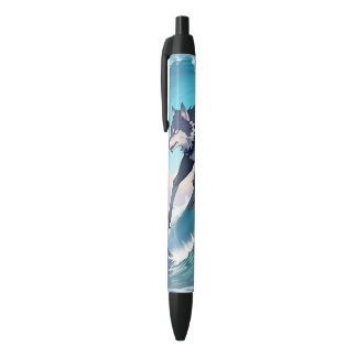 Stylo Noir Wolf Surf Sur Le Tittle Wave Pen