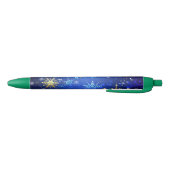 Stylo Noir XMAS Blue Background with Golden Snowflakes (Bas)