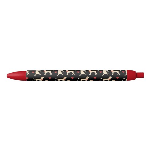 Stylo Noir Yellow Labs Chien Labrador Motif de récupération (Devant)