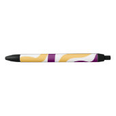 Stylo Noir Yellow marron red curvy lines wavy pattern design  (Devant)