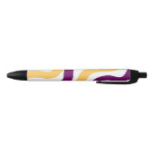 Stylo Noir Yellow marron red curvy lines wavy pattern design  (Bas)