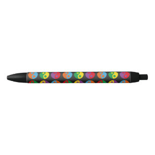 Stylo Noir Yin Yangs colorés