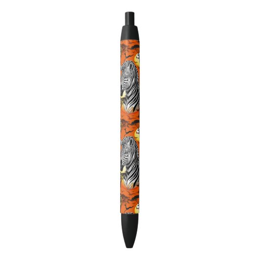 Stylo Noir Zebra African Savanna Wild Animal (devant Vertical)