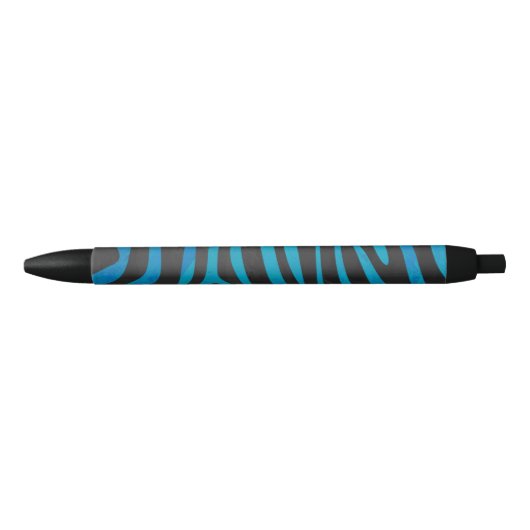 Stylo Noir Zebra Black et Blue Print (Devant)