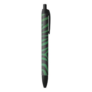 Stylo Noir Zebra Black et Green Print