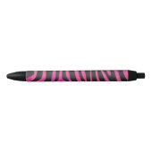 Stylo Noir Zebra noir et rose chaud (Devant)