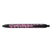 Stylo Noir Zebra noir et rose chaud (Dos)