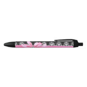 Stylo Noir Zèbre de Delilah de diamant (rose) (Haut)