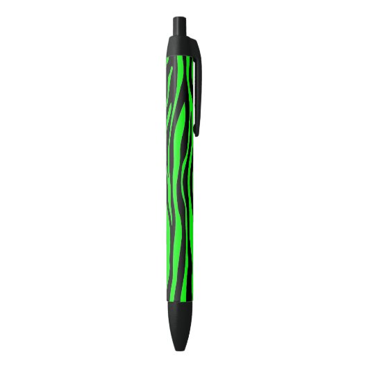 Stylo Noir Zèbre de vert de chaux (Bas (Vertical))