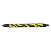 Stylo Noir Zèbre jaune néon rayé (Devant)
