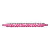 Stylo Noir Zèbre rayures - Fuchsia et rose clair (Devant)