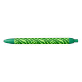 Stylo Noir Zèbre rayures - Tons de Lime Vert (Devant)