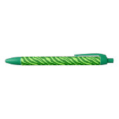 Stylo Noir Zèbre rayures - Tons de Lime Vert (Haut)