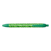 Stylo Noir Zèbre rayures - Tons de Lime Vert (Dos)