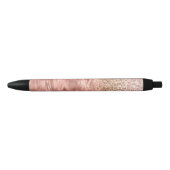 Stylo Noir Zèbre rose chic pour imprimer Glitz (Devant)