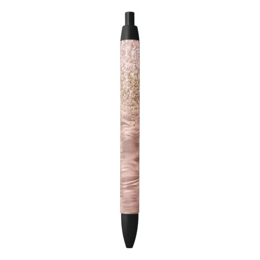 Stylo Noir Zèbre rose chic pour imprimer Glitz (devant Vertical)
