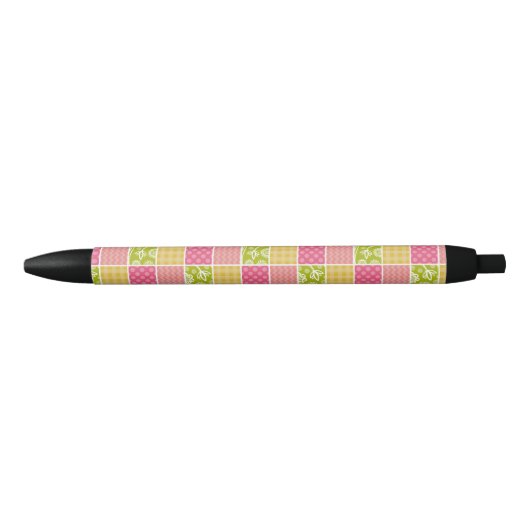 Stylo Noir Zigzag, Chevron, Pois, En vichy, Patchwork (Devant)