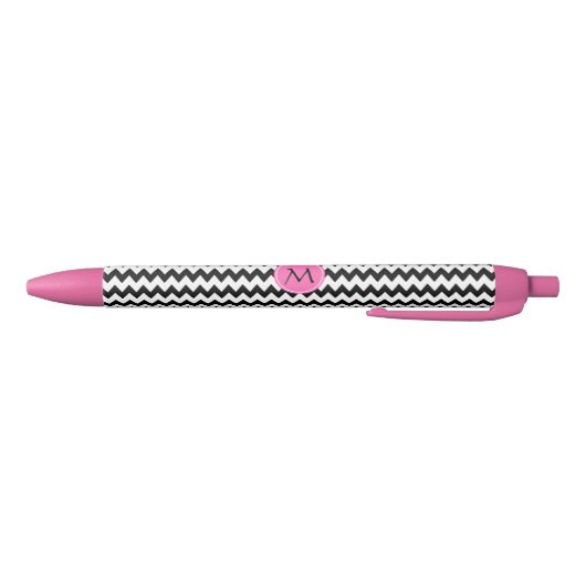 Stylo Noir Zigzag noir et blanc monogramme (Bas)